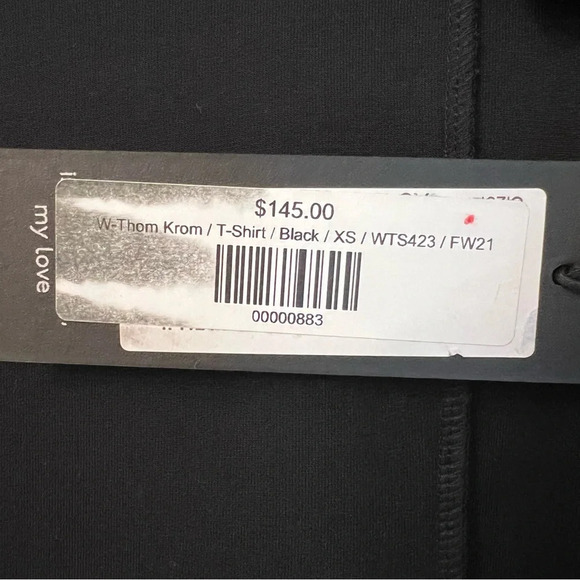 Thom Krom Mockneck Long Sleeve Top Black XS NWT Minimalist Contemporary Edgy - Picture 5 of 5